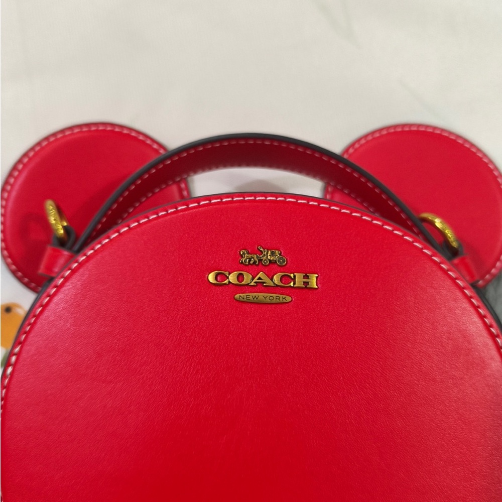 Coach Red Ear Round Crossbody Bag - Picture 2 of 9